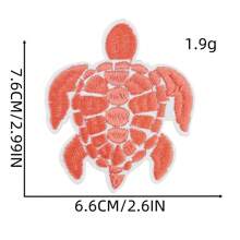 Bunter gestickter Schildkröten Aufnäher, Schildkröten Bekleidungszubehör Schmuck, niedlicher Stickerei Aufnäher