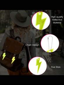 1/5/10/15/20/30PCS PVC Reflective Star Keychains, Reflective Pentagon Star Pendant, Night Reflector Tags Keychain Glowing Clips, Backpack Decor Reflective Strips, Men Night Double-Sided Safety Reflective Pendant Key Ring Backpack Accessories, New Years Valentine's Day Holiday Gifts(Random Color)