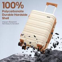 Suitcase Set 3 Piece, 20 IN Carry On Luggage With PC Hard Shell, TSA Lock Spinner Wheels Extension Handle Suitcase Set, Luggage Set With Fully Lined Interior