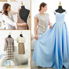 Dress Form Mannequin For Sewing Female Beige Leather Manikin Torso With Detachable High Stability Metal Stand Adjustable Height - 黑色 - 查看 7