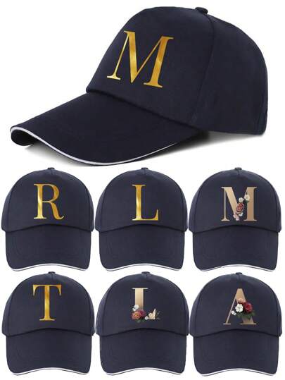 1 件棒球帽男士时尚字母嘻哈帽，时尚户外可调节防晒男女通用棒球帽 Snapback 帽子适合春秋旅行、海滩派对万圣节情人节