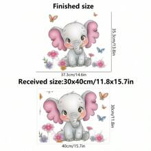 花卉老鼠墙贴 防水浴室厕所贴花 可爱大象自粘墙贴 卡通花蝴蝶儿童房幼儿园装饰贴