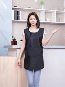 New Large Pockets Hairdressing Cloak Anti-Fouling Vest Hair Stylist Apron Kitchen Waterproof Home Cleaning Solid Color Apron - Multicolor - View 2