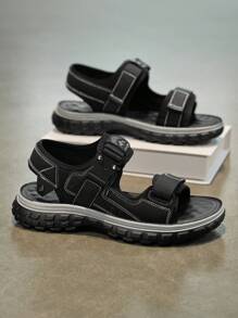 New Summer Men Shoes Sandals, Comfortable Breathable Sports Shoes Beach Shoes, Indoor/Outdoor Double Use Anti-Slip Soft Bottom Slippers - Black - View 9