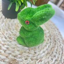 復活節泡沫植絨兔子居家客廳廚房氛圍裝扮裝飾節日用品 - 綠色 - 查看 3