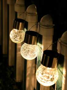 1pc Solar Crackle Ball Hanging Solar Crackle Hanging Solar Light Decorative Light Outdoor Garden Courtyard Wall Landscape Wall Holiday Decoration Tree Hanging Solar Light, Courtyard Decoration Crackle Ball Solar LED Light, Home Decor Garden Outdoor Solar Crackle Light, Holiday Christmas Ramadan Decoration Solar Outdoor Light, Fairy Light, Camping Light