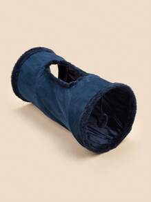 1pc Suede Fabric Pet Cat Tunnel With Puffball, Cat/Dog Toy