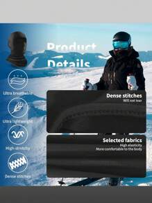 3 件套滑雪面罩，拉法帽，男女通用 - 滑雪、单板滑雪、摩托车和紫外线防护面罩，适用于户外气枪摩托车头罩头盔拉法帽头饰 - A - 查看 5