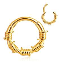 1 件 16G 316L 医用不锈钢铁丝网鼻环鼻中隔铰链夹软骨环耳环穿孔珠宝时尚百搭男女皆宜 - 多色 - 查看 17