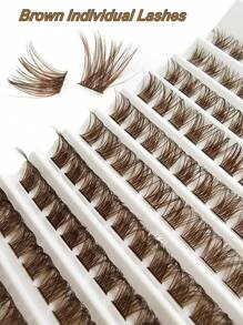 120 PCS Brown DIY Lash Extensions Crossed Wispy Lash Clusters Individual Eyelashes Natural Soft Lightweight 8-16mm Reusable Mix Style Lash Clusters Lash Clusters, Eyelash Clusters, Individual Eyelashes, Lashes, Fake Lashes
