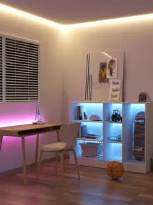 1 pieza Tira de luces LED RGB, alimentada por USB, color y brillo ajustables, múltiples modos, apta para TV, habitación, iluminación decorativa de escaleras, sala de juegos, dormitorio, decoración para fiestas en el hogar