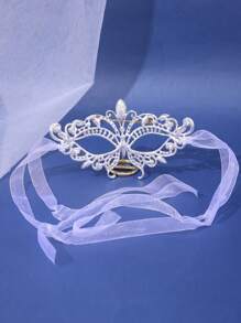 1 Pc Fashionable Holiday Party Mask With Rhinestone Zinc Alloy Jewelry Accessory - Multicolor - View 6