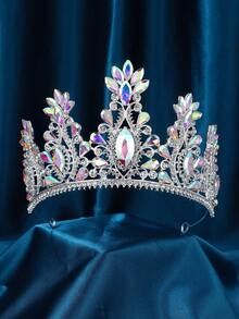 Crystal Tiara Crowns Rhinestone Crown With Combs For Women And Girls Crystal Queen Headbands Princess Headpieces Wedding Hair Accessories Bride Rhinestone For Pageant Birthday Prom - 彩色 - 查看 14