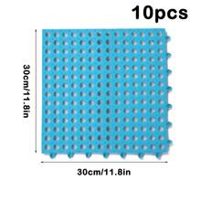 10 件互锁 PVC 地垫，30cmx30cm，防水防滑，浴室排水垫，淋浴房瓷砖地毯，可定制，防滑/防潮/防水/防污，家居浴室装饰，夏季返校季