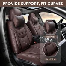 Car Seat Covers , Breathable Leather Automotive Front And Rear Seat Covers, Car Seat Protectors, Compatible With Most Vehicles, SUV (Cute Pink, Front Pair)