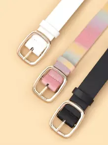 3 件套儿童新款时尚宽 PU 腰带，适合牛仔裤、连衣裙的装饰腰带