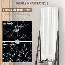 HOMCOM Free Standing Full Length Mirror, Rolling Full Body Mirror With Adjustable Angle, 2 Storage Shelves And 4 Wheels For Bedroom, Living Room, Hallway, Black - Black - View 7