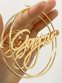 70mm personalisierte Namensplakette Creolen aus Edelstahl - elegant & sexy 18 Karat vergoldet, große Statement Creolen, ideal für den täglichen Gebrauch und als Geschenk, Thanksgiving Accessoire, ganzjährig, Schulmaterial, für Teenager, Schüler der Sekundarstufe I und II, Studenten, Erstis, Zweitsemester, Unterstufenschüler, individualisierte Mode-Ohrringe, Vintage-Outfit, Schmuck & Uhren, Saisonale Auswahl, Utilitaristische Eleganz, zarte Romantik, glamouröser Look