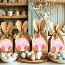 45/90 etiquetas adhesivas de pascua personalizadas, etiquetas de cumpleaños personalizadas y divertidas, etiquetas de agradecimiento con conejo alegre, adecuadas para cajas de regalo, invitaciones y decoraciones de fiesta de cumpleaños