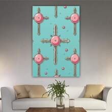 1 Piece Easter Cross Pattern Canvas Wall Art Paintings For Living Room - Canvas Framed Print Wall Artworks Bedroom Decoration Office Wall Decor - Multicolor - View 4