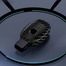 ABS 碳纤维汽车钥匙壳适用于奔驰 A C E S G 级 GLC CLE CLA GLB GLS W177 W205 W213 W222 X167 AMG 钥匙扣配件 - 黑色 - 查看 3