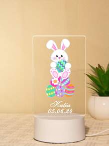 1pc Customized Text Night Light, Warm Light, Acrylic Material, LED Atmosphere Lamp, Room Decor Unique Lamp, Bedside/Desktop Decoration, USB 5V 1A Powered, Easter Gifts, Easter Home Decor, Personalized, Unique Ideal Gift For Him, Her, Boyfriend, Girlfriend, Mom, Dad, Family, Friends, Living Room, Bedroom, Tea Room, Home, Dining Room, Office, School