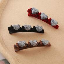 1/2/3 Stück modische luxuriöse Strass-Seitenklemmen, mehrschichtige Cut Out strukturierte Prinzessin Alligator Haarspange, Haarzubehör, Haarstyling-Tools, Schönheitszubehör, Locken Haarzubehör