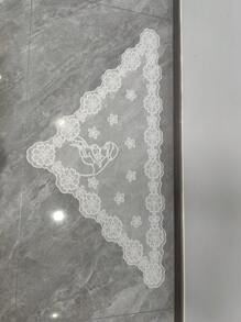 1 pezzo di tessuto con pizzo color avorio, dimensioni 128cm*65cm, adatto per cappelli, elementi decorativi, paralumi, tovaglie, gonne per abiti, accessori per capi di abbigliamento