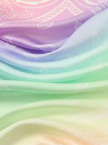 1条简约印花55厘米方巾，新款春季女士多功能头巾，可作腰带装饰、发带、时尚领巾，搭配连衣裙穿着。 - 彩色 - 查看 3