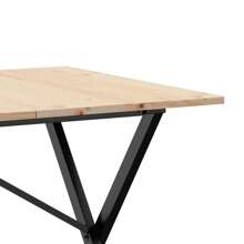 Table à manger structure en X 160x80x75 cm acier massif bois de pin