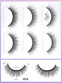 20pcs/Box 3D Natural Fluffy, Dramatic, Luxurious High-Quality False Eyelashes, Soft & Reusable Full Strip Style Lashes, Random Styles