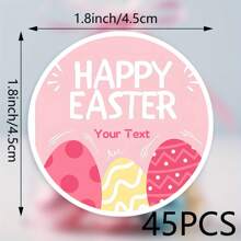45/90 etiquetas adhesivas de pascua personalizadas, etiquetas de cumpleaños personalizadas y divertidas, etiquetas de agradecimiento con conejo alegre, adecuadas para cajas de regalo, invitaciones y decoraciones de fiesta de cumpleaños