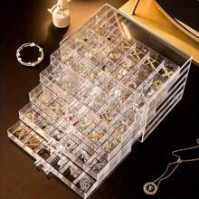 5-Layer 120-Compartment Jewelry Storage Box, Drawer-Style Ring, Earring, Necklace Acrylic Jewelry Sorting Box, Jewelry Box Jewelry Storage, Jewelry Display, For DIY Jewelry Storage - Trong sáng - Xem 2