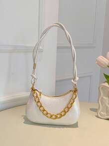 1 pièce de sac à bandoulière tisser PU coloré pour filles, avec fermeture éclair. Sac bandoulière/porté croisé à la mode et polyvalent, convient pour le shopping quotidien, le rouge à lèvres, le téléphone portable