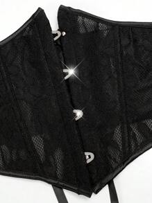 Damen elastischer breiter Taillengürtel mit Taillenformung, Kunstledergürtel mit Rock für tägliches Tragen als Korsett