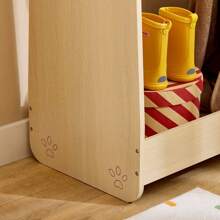 SoBuy Children's Clothes Rack Wardrobe For Children Small Cabinet Furniture For Children's Room Natural WDH Approx. 71x110x40cm KMB102-N