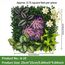 CTSZOOM Disponible en 23 estilos, paneles de pared de césped artificial, múltiples estilos con césped, follaje floral artificial, césped artificial, alfombras de césped artificial, decoración de pared exterior, decoración de boda, decoración navideña, follaje artificial, césped artificial, 100 bridas, pared de plantas, decoración de pared verde de 10x10 pulgadas