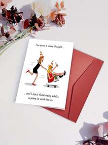 1pc Funny Birthday Card Friendship Greeting Card - Suitable For Any Occasion For Family And Friends - Multicolor - View 6