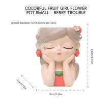 Creative Resin Flower Vase Cute Flower Girl/Fruit Girl Plant Pots Small Succulent Pots For Indoor Outdoor Garden Decor