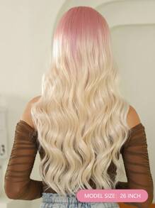Ava WIGS 26 英寸金色粉色渐变假发长卷发假发适合女士街头朋克合成假发适合角色扮演日常派对音乐节 ﻿ ﻿ ﻿ - 彩色 - 查看 7