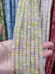 50/100pcs 5mm X 8mm Imitation Jade, Agate, Abacus Beads, Loose Beads, Wheel Beads, Spacer Beads For DIY Jewelry Making, Bracelets, Keychains, Necklaces, Crafts Decoration, Colorful Beads Material To Inspire Your Creative Designs