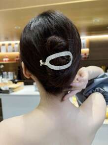 1 pieza Pinza de pelo con clip de garra y cristales brillantes para mujeres, accesorios para el cabello, pasadores, pinzas para el cabello, garras para el cabello, artículos escolares, atuendos de fiesta, accesorios para la cabeza - Dorado - Ver 9