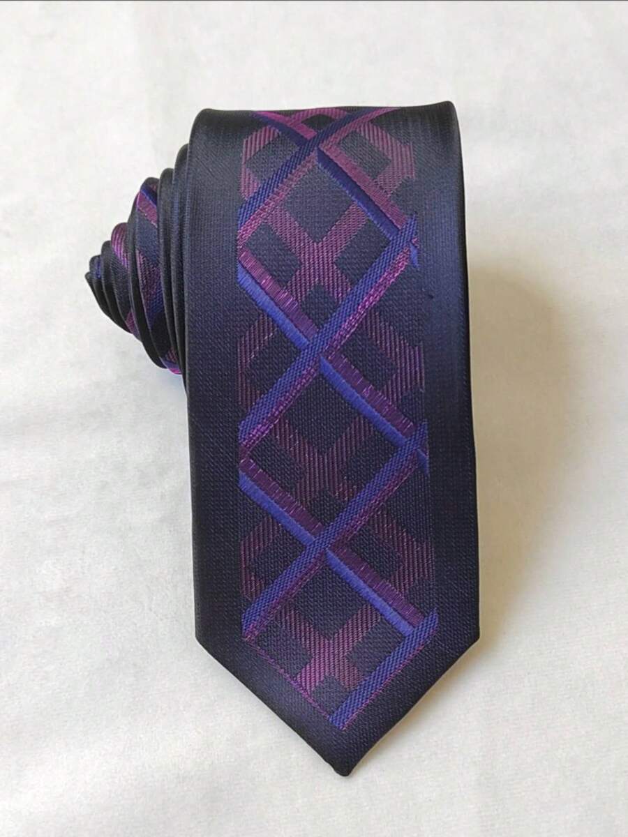 Men's 3D Slim Ties With Glitter Slim (6cm) - Màu tím - Xem 1