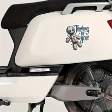 [Voodoo Doll Thinking Of You Sticker] Thinking Of You Voodoo Doll Vinyl Sticker For Luggage Water Bottle Laptop - Multicolor - View 5