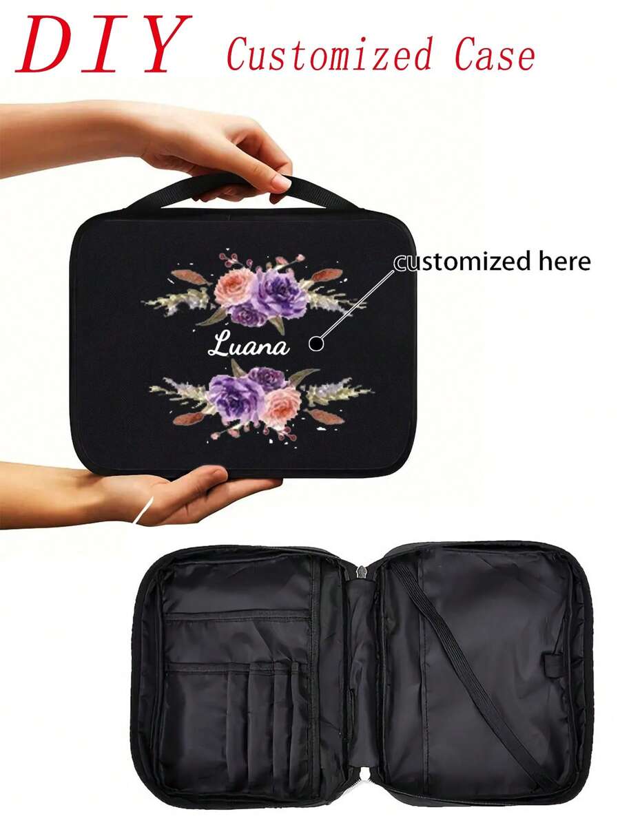 Customizable Image/Photo/Signature/Print Cover For Women/Men Portable Zipper Stationery, Personalized Gift - Multicolor - View 1