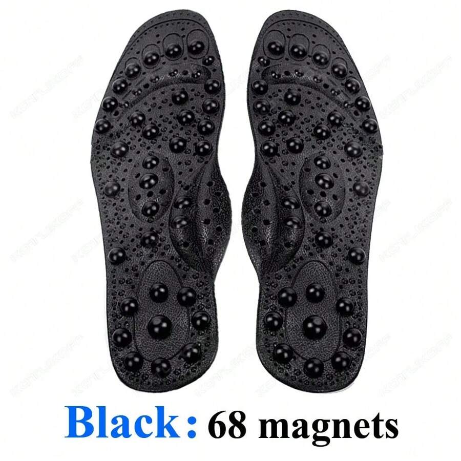 Magnetic Therapy Massage Insoles For Shoes Foot Acupressure Enhanced Magnetic Insole Point Therapy Feet Body Detox Insert Pads - Black - View 1