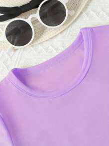 女童5件套纯色组合短袖T恤休闲舒适透气非常适合夏季户外