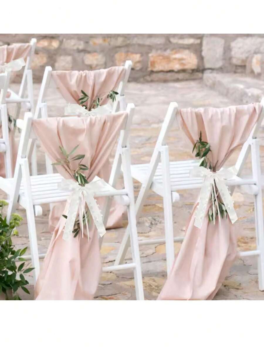 10/20pcs Wedding Bowknots Ribbon White Wedding Cars Chairs Bow Decoration DIY Bouquet Gift Wrapping Satin Ribbon Xmas Home Decor