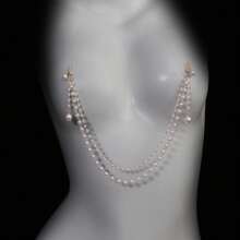 Sexy Lingerie Accessories Dangle Heart Rhinestone Nipple Necklace Non Piercing Sexy Silver Bra Chain Jewelry With Nipple Clamp For Women Bikini
