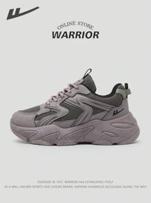 WARRIOR 1 par Nuevos tenis tipo Chunky de la Serie Warrior 2025 para mujer. Tenis de suela gruesa y ligera, con parte superior y cordones delanteros, aptos para uso en exteriores, color blanco, adecuados para uso durante todo el año.